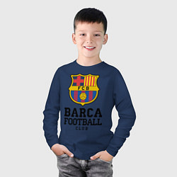 Лонгслив хлопковый детский Barcelona Football Club, цвет: тёмно-синий — фото 2