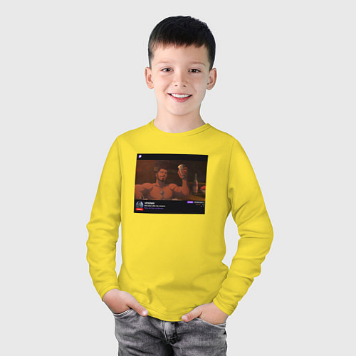 Детский лонгслив Ведьмак на стриме / Желтый – фото 3