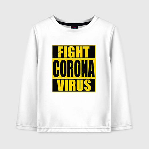 Детский лонгслив Fight Corona Virus / Белый – фото 1