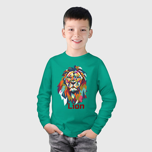 Детский лонгслив Lion / Зеленый – фото 3