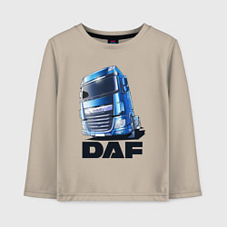 Лонгслив хлопковый детский Daf Truck, цвет: миндальный