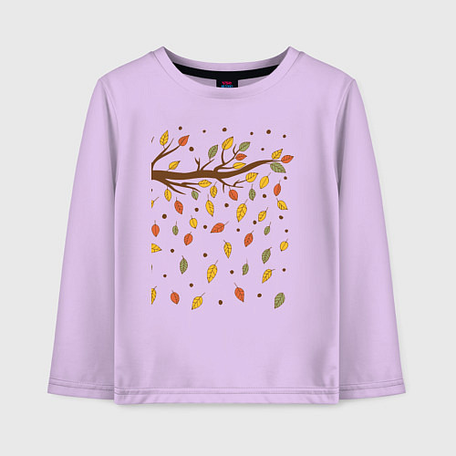 Детский лонгслив Листья / Лаванда – фото 1