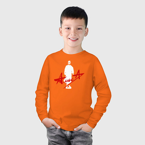 Детский лонгслив Группа АЛИСА - Дискография / Оранжевый – фото 3