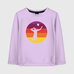 Лонгслив хлопковый детский Мой волейбол, цвет: лаванда