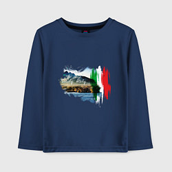 Лонгслив хлопковый детский Страны Италия Сицилия, цвет: тёмно-синий