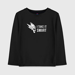 Лонгслив хлопковый детский I Take It Smart, цвет: черный