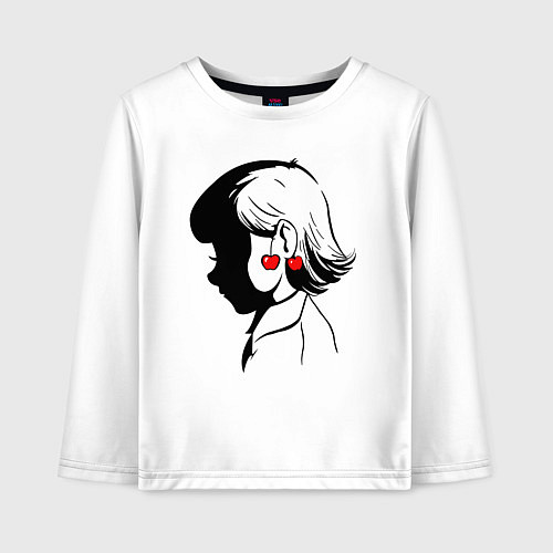 Детский лонгслив Amlie девочка Амели и черешня / Белый – фото 1
