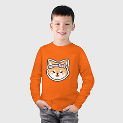 Лонгслив хлопковый детский Тарумару, цвет: оранжевый — фото 2