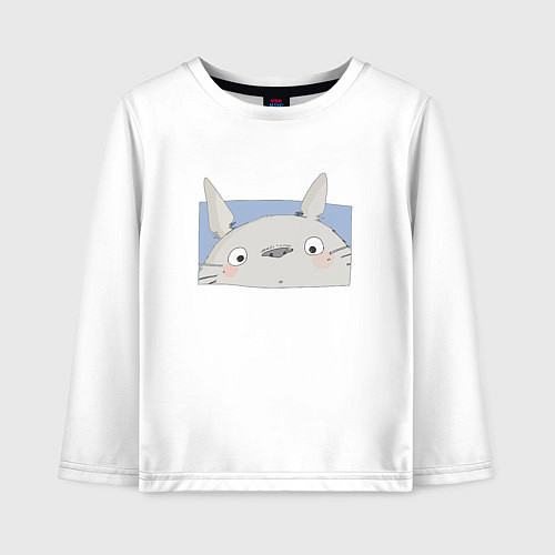 Детский лонгслив Удивленный Тоторо / Белый – фото 1