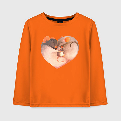 Детский лонгслив Мышиное сердце / Оранжевый – фото 1