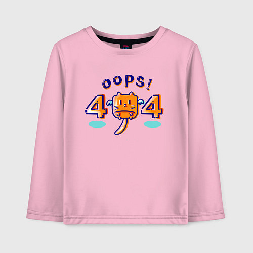 Детский лонгслив Oops cat / Светло-розовый – фото 1
