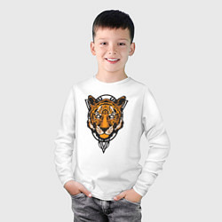 Лонгслив хлопковый детский Tiger Style, цвет: белый — фото 2
