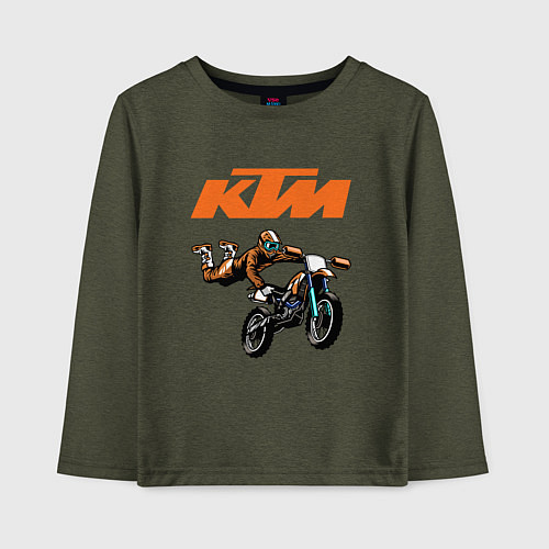 Детский лонгслив KTM МОТОКРОСС Z / Меланж-хаки – фото 1