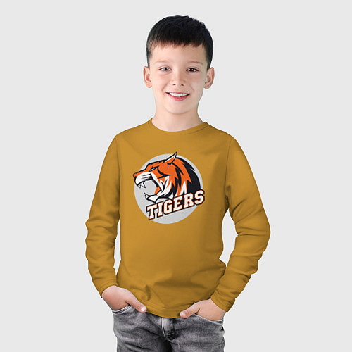 Детский лонгслив Sport Tigers / Горчичный – фото 3