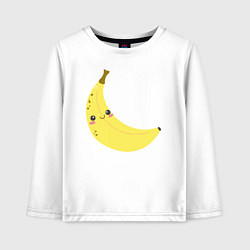Лонгслив хлопковый детский Веселый банан, цвет: белый