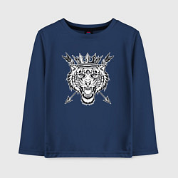Лонгслив хлопковый детский Королевский Тигр, цвет: тёмно-синий