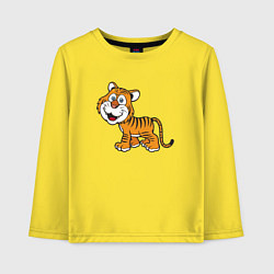 Лонгслив хлопковый детский Добрый тигр, цвет: желтый