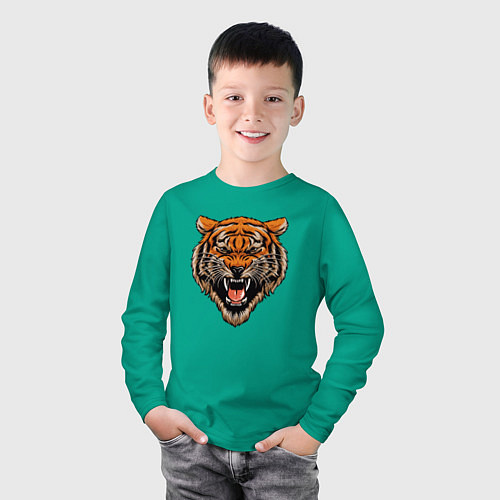Детский лонгслив Tiger Hunter / Зеленый – фото 3