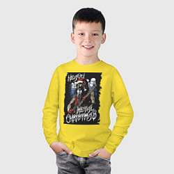 Лонгслив хлопковый детский Heavy Metal Christmas, цвет: желтый — фото 2
