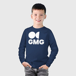 Лонгслив хлопковый детский GMG, цвет: тёмно-синий — фото 2