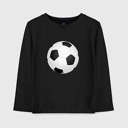 Лонгслив хлопковый детский Футбольный мяч, цвет: черный