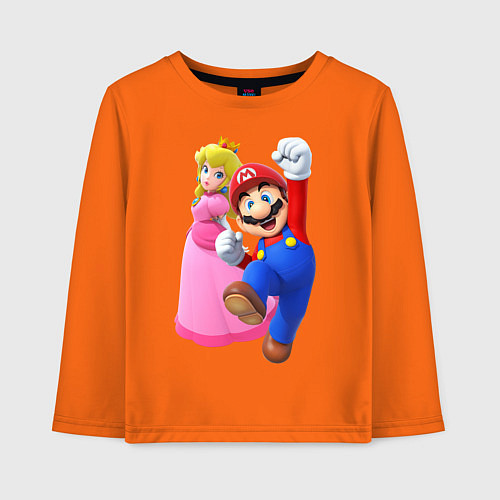 Детский лонгслив Mario Princess / Оранжевый – фото 1