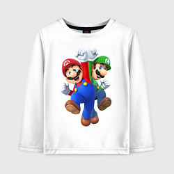 Лонгслив хлопковый детский Mario Bros, цвет: белый
