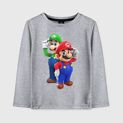 Лонгслив хлопковый детский Mario Bros, цвет: меланж