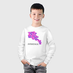 Лонгслив хлопковый детский Карта - Армения, цвет: белый — фото 2