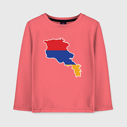 Лонгслив хлопковый детский Map Armenia, цвет: коралловый