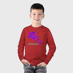 Лонгслив хлопковый детский Армения Armenia, цвет: красный — фото 2