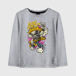 Лонгслив хлопковый детский Скелетон рокер, цвет: меланж