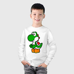 Лонгслив хлопковый детский Yoshi1, цвет: белый — фото 2