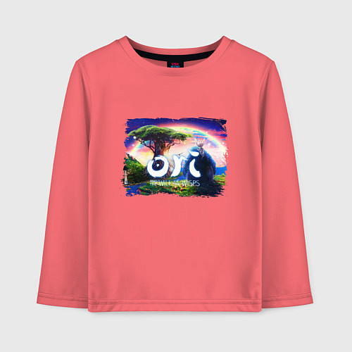 Детский лонгслив Ori and the Will of Блуждающие огоньки / Коралловый – фото 1