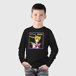 Лонгслив хлопковый детский Сейлор мун супервоин, цвет: черный — фото 2