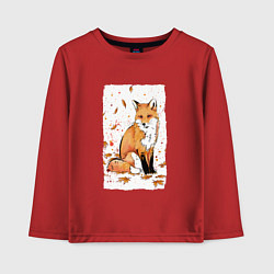 Детский лонгслив ЛИСА В ЛИСТЬЯХ ОСЕННЕЕ НАСТРОНИЕ FOX IN THE FOREST