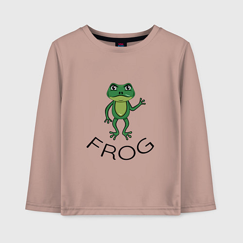 Детский лонгслив Frog green / Пыльно-розовый – фото 1