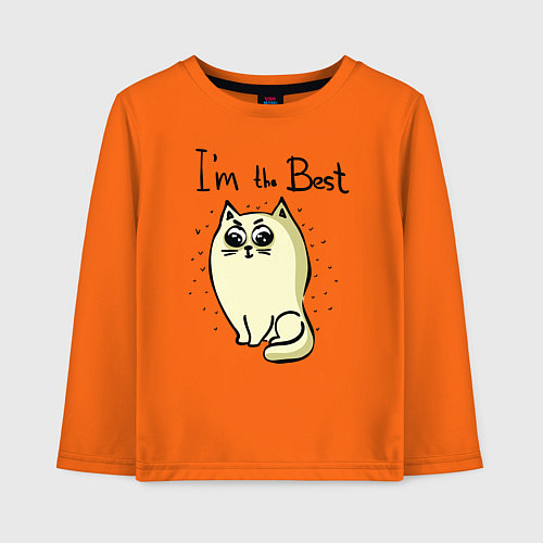 Детский лонгслив Самый лучший кот / Оранжевый – фото 1
