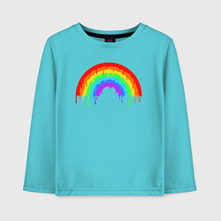 Лонгслив хлопковый детский Colors of rainbow, цвет: бирюзовый