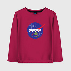 Лонгслив хлопковый детский Pepe Pepe space Nasa, цвет: маджента