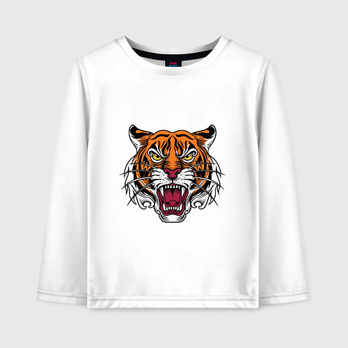 Детский лонгслив Style - Tiger / Белый – фото 1