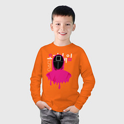 Лонгслив хлопковый детский Игра в кальмара: Страж, цвет: оранжевый — фото 2