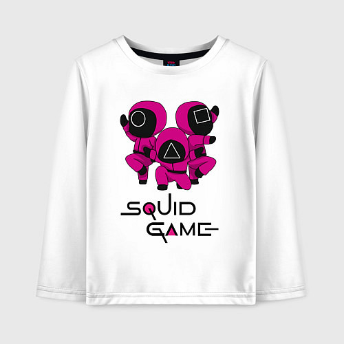 Детский лонгслив ЛЮИ В МАСКАХ ИГРА В КАЛЬМАРА / Белый – фото 1