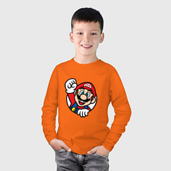 Лонгслив хлопковый детский MarioFace, цвет: оранжевый — фото 2