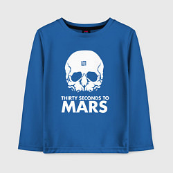 Лонгслив хлопковый детский 30 Seconds to Mars белый череп, цвет: синий