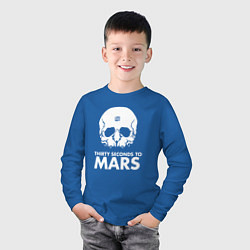Лонгслив хлопковый детский 30 Seconds to Mars белый череп, цвет: синий — фото 2