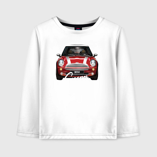 Детский лонгслив Авто Mini Cooper / Белый – фото 1