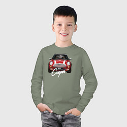 Лонгслив хлопковый детский Авто Mini Cooper, цвет: авокадо — фото 2