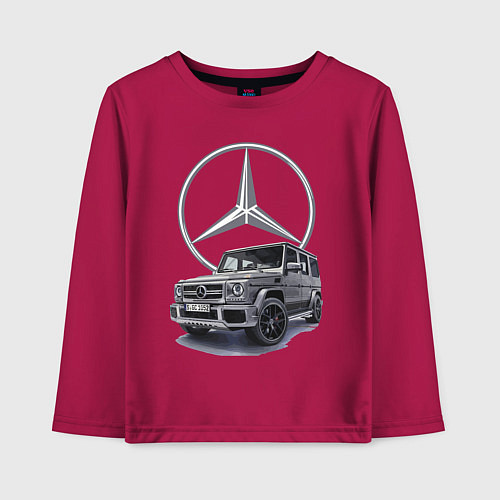 Детский лонгслив Mercedes Gelendwagen G63 AMG G-class G400d / Маджента – фото 1
