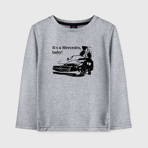 Детский лонгслив Это Мерседес, детка! / Меланж – фото 1